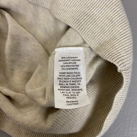 Treasure & Bond Sweater Women's Plus Size 2X Beige V-Neck 3/4 Sleeve Knit - Picture 5 of 9